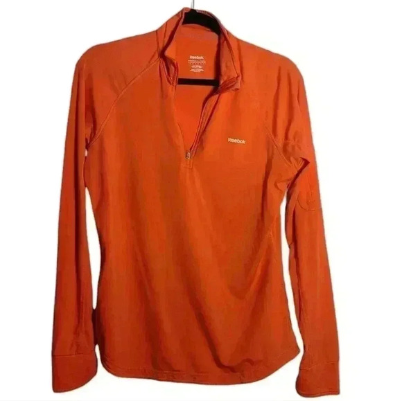 Reebok PlayDry Long Sleeve Jacket 1/4 Zip Up Coral Women's Size Medium - Picture 1 of 12